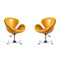 Manhattan Comfort Raspberry Faux Leather Adjustable Swivel Chair in Yellow and Polished Chrome, PK2 2-AC038-YL - alternate 1